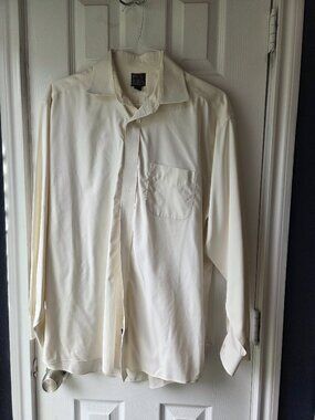 Joseph A Banks Ivory Button-Down Dress Shirt 16/34